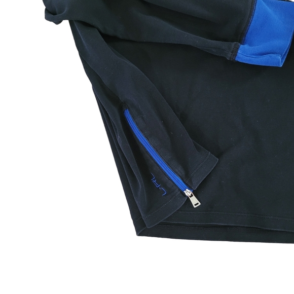 Ralph Lauren Active Black/Blue Trim Wide Neck Lightweight Sweatshirt Pullover - Picture 4 of 5